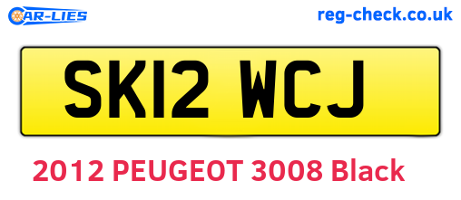 SK12WCJ are the vehicle registration plates.