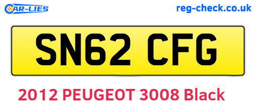 SN62CFG are the vehicle registration plates.