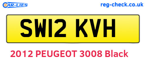 SW12KVH are the vehicle registration plates.