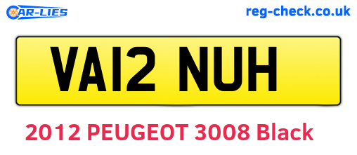 VA12NUH are the vehicle registration plates.