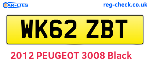 WK62ZBT are the vehicle registration plates.