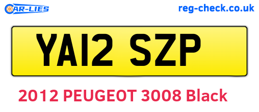 YA12SZP are the vehicle registration plates.