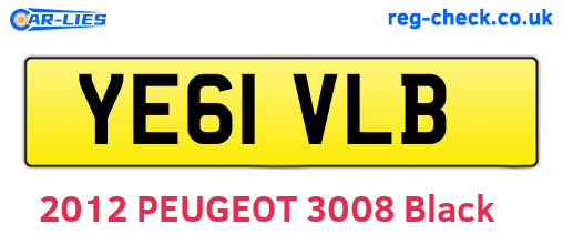 YE61VLB are the vehicle registration plates.