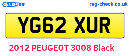 YG62XUR are the vehicle registration plates.