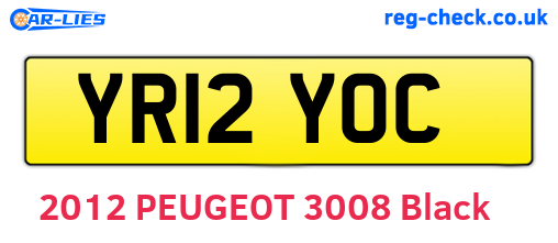 YR12YOC are the vehicle registration plates.