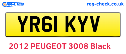YR61KYV are the vehicle registration plates.