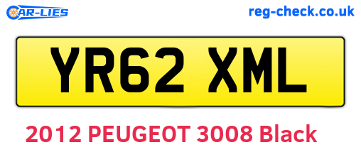 YR62XML are the vehicle registration plates.