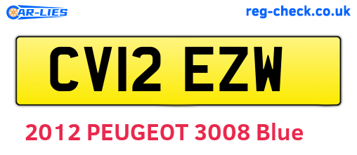 CV12EZW are the vehicle registration plates.