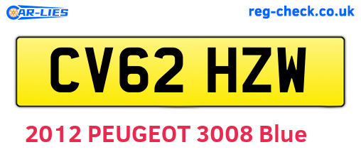 CV62HZW are the vehicle registration plates.