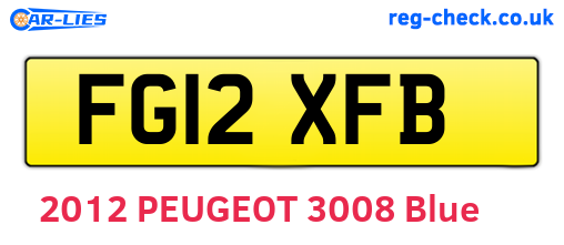 FG12XFB are the vehicle registration plates.