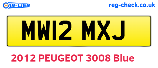 MW12MXJ are the vehicle registration plates.