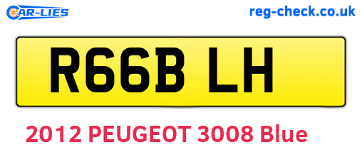 R66BLH are the vehicle registration plates.