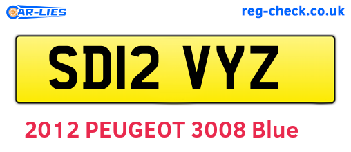 SD12VYZ are the vehicle registration plates.