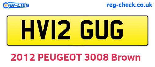 HV12GUG are the vehicle registration plates.