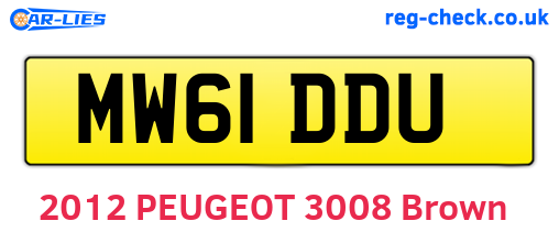 MW61DDU are the vehicle registration plates.