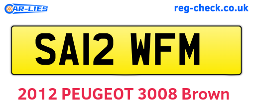 SA12WFM are the vehicle registration plates.