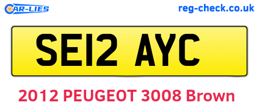 SE12AYC are the vehicle registration plates.