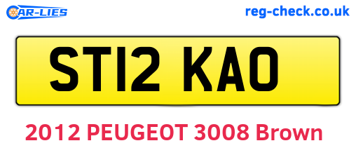 ST12KAO are the vehicle registration plates.