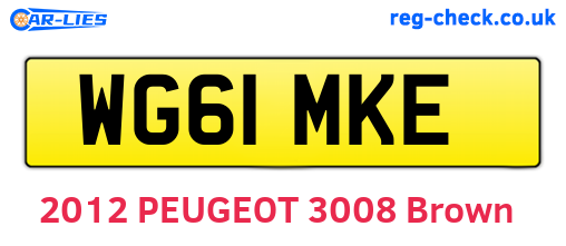WG61MKE are the vehicle registration plates.