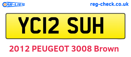 YC12SUH are the vehicle registration plates.