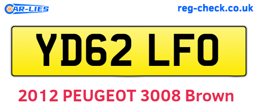 YD62LFO are the vehicle registration plates.