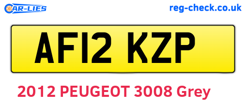 AF12KZP are the vehicle registration plates.