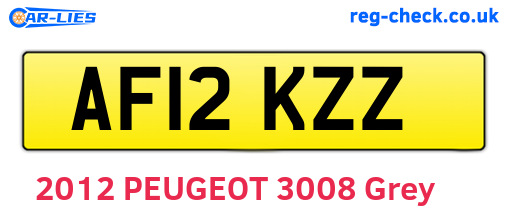 AF12KZZ are the vehicle registration plates.