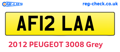 AF12LAA are the vehicle registration plates.
