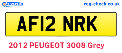 AF12NRK are the vehicle registration plates.