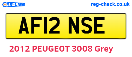 AF12NSE are the vehicle registration plates.