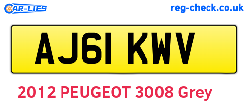 AJ61KWV are the vehicle registration plates.