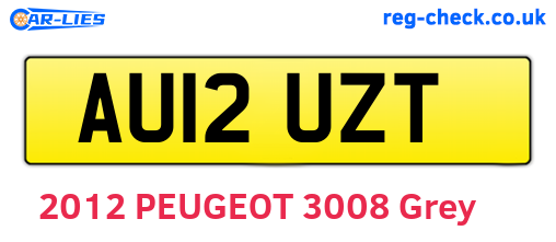 AU12UZT are the vehicle registration plates.