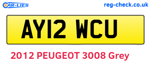 AY12WCU are the vehicle registration plates.