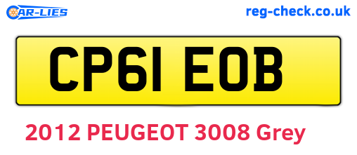 CP61EOB are the vehicle registration plates.