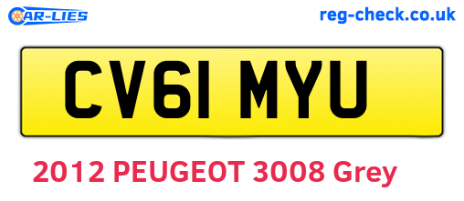 CV61MYU are the vehicle registration plates.