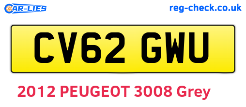CV62GWU are the vehicle registration plates.