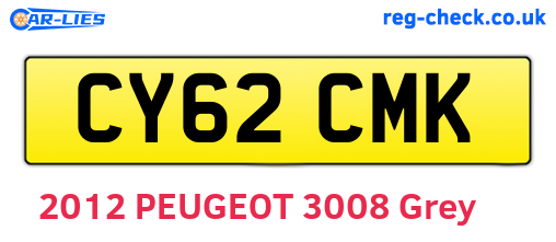 CY62CMK are the vehicle registration plates.