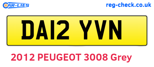 DA12YVN are the vehicle registration plates.