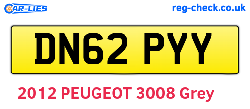DN62PYY are the vehicle registration plates.