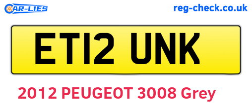 ET12UNK are the vehicle registration plates.