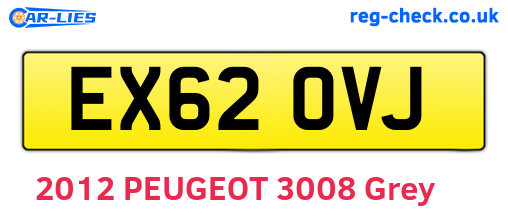 EX62OVJ are the vehicle registration plates.