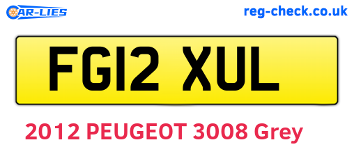 FG12XUL are the vehicle registration plates.