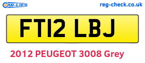 FT12LBJ are the vehicle registration plates.