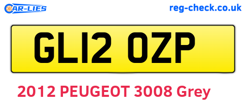 GL12OZP are the vehicle registration plates.