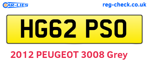 HG62PSO are the vehicle registration plates.