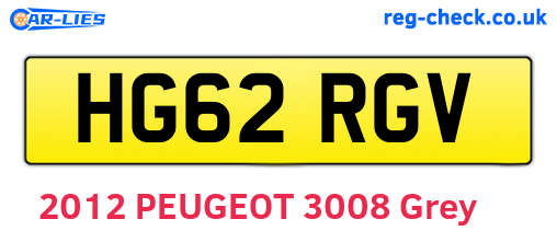 HG62RGV are the vehicle registration plates.