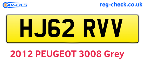 HJ62RVV are the vehicle registration plates.