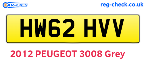 HW62HVV are the vehicle registration plates.
