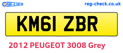 KM61ZBR are the vehicle registration plates.