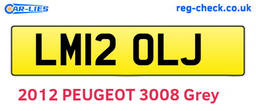 LM12OLJ are the vehicle registration plates.